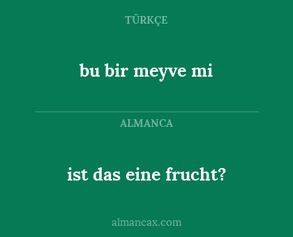 ist das eine frucht? - bu bir meyve mi