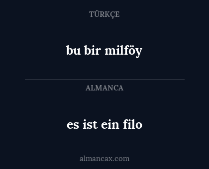 bu bir milföy - es ist ein filo