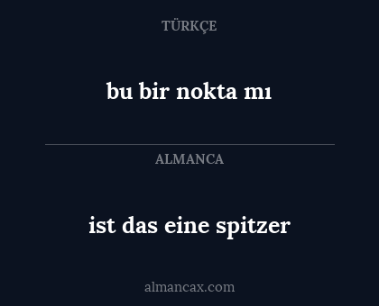 bu bir nokta mı - ist das eine spitzer