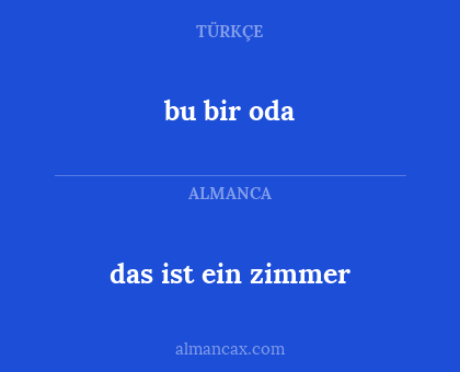 das ist ein zimmer - bu bir oda