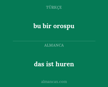 bu bir orospu - das ist huren