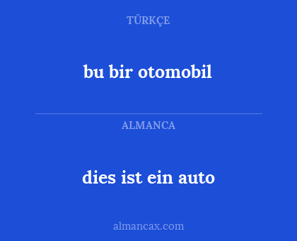 dies ist ein auto - bu bir otomobil