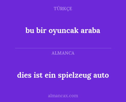 bu bir oyuncak araba - dies ist ein spielzeug auto