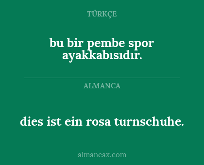 bu bir pembe spor ayakkabısıdır. - dies ist ein rosa turnschuhe.