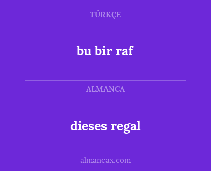 bu bir raf - dieses regal