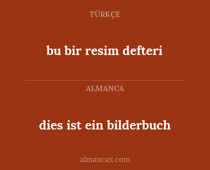 dies ist ein bilderbuch - bu bir resim defteri