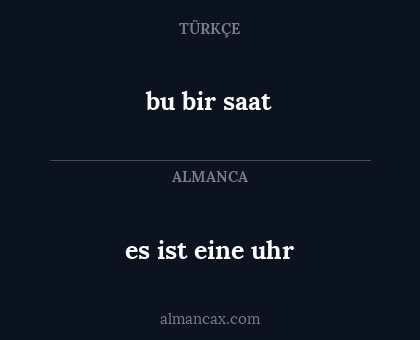 bu bir saat - es ist eine uhr