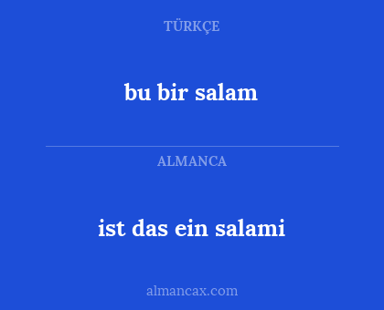 bu bir salam - ist das ein salami