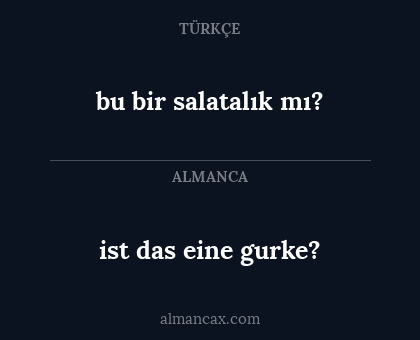 bu bir salatalık mı? - ist das eine gurke?