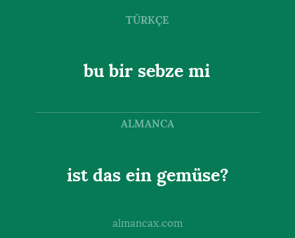 bu bir sebze mi - ist das ein gemüse?