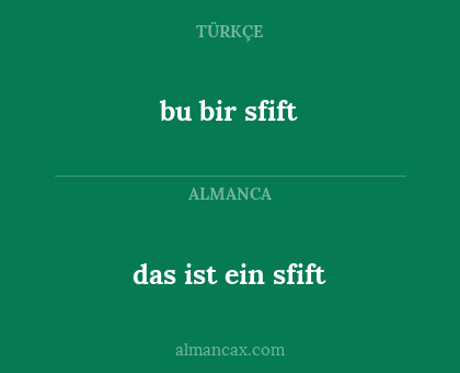 bu bir sfift - das ist ein sfift