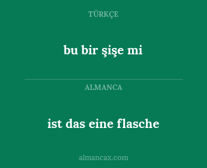 bu bir şişe mi - ist das eine flasche