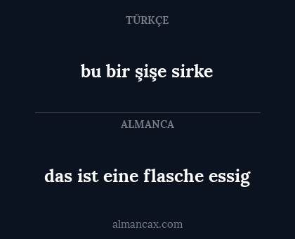 bu bir şişe sirke - das ist eine flasche essig