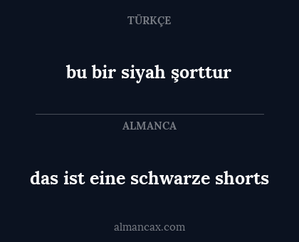 bu bir siyah şorttur - das ist eine schwarze shorts