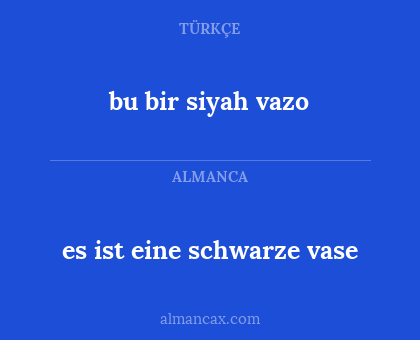 es ist eine schwarze vase - bu bir siyah vazo