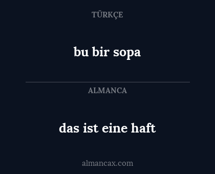 bu bir sopa - das ist eine haft