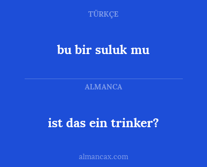 bu bir suluk mu - ist das ein trinker?