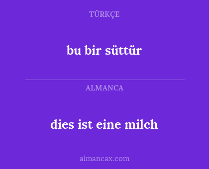 dies ist eine milch - bu bir süttür