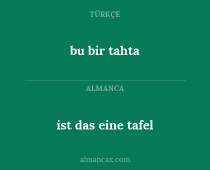 bu bir tahta - ist das eine tafel