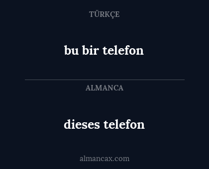 dieses telefon - bu bir telefon