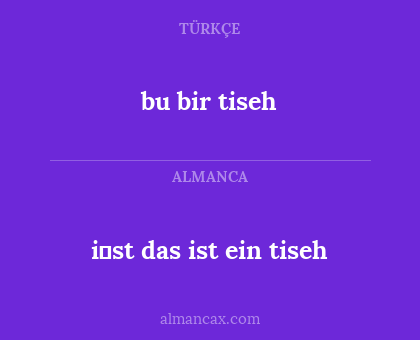 i̇st das ist ein tiseh - bu bir tiseh