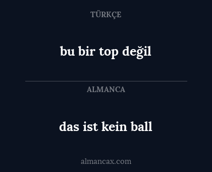 bu bir top değil - das ist kein ball
