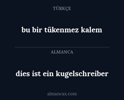 bu bir tükenmez kalem - dies ist ein kugelschreiber