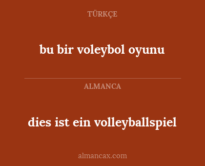dies ist ein volleyballspiel - bu bir voleybol oyunu