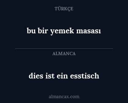 dies ist ein esstisch - bu bir yemek masası