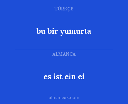 es ist ein ei - bu bir yumurta