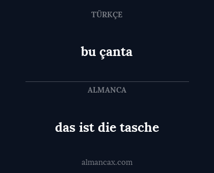 bu çanta - das ist die tasche