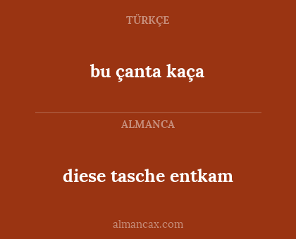 bu çanta kaça - diese tasche entkam