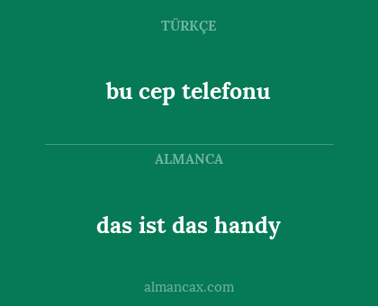 das ist das handy - bu cep telefonu