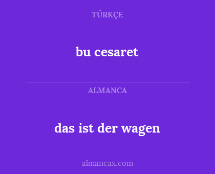 das ist der wagen - bu cesaret