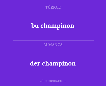 der champinon - bu champinon