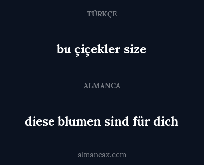 diese blumen sind für dich - bu çiçekler size