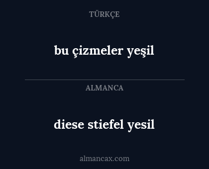 diese stiefel yesil - bu çizmeler yeşil