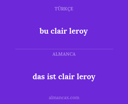 bu clair leroy - das ist clair leroy