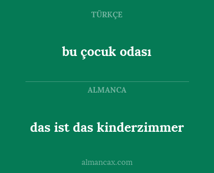 bu çocuk odası - das ist das kinderzimmer