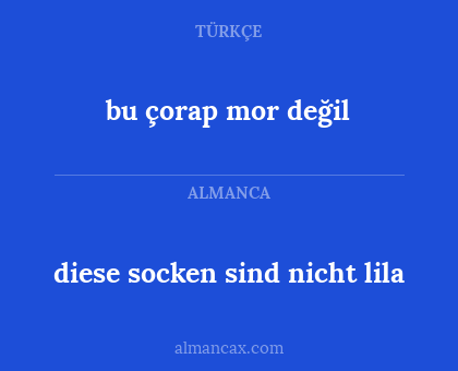 bu çorap mor değil - diese socken sind nicht lila