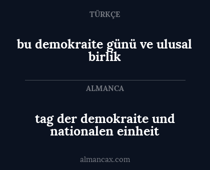 bu demokraite günü ve ulusal birlik - tag der demokraite und nationalen einheit