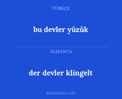 der devler klingelt - bu devler yüzük