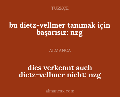 dies verkennt auch dietz-vellmer nicht: nzg - bu dietz-vellmer tanımak için başarısız: nzg