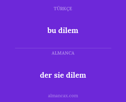 bu dilem - der sie dilem