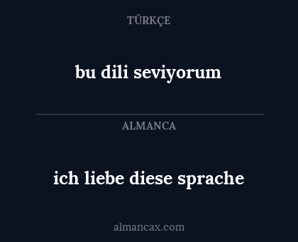 ich liebe diese sprache - bu dili seviyorum