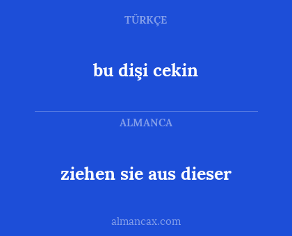 ziehen sie aus dieser - bu dişi cekin