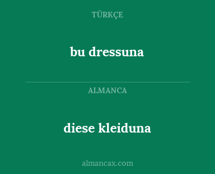 diese kleiduna - bu dressuna