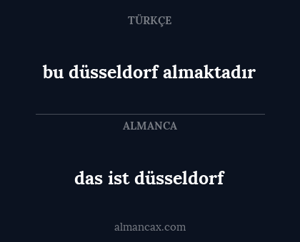 das ist düsseldorf - bu düsseldorf almaktadır