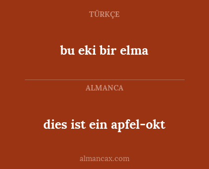 dies ist ein apfel-okt - bu eki bir elma