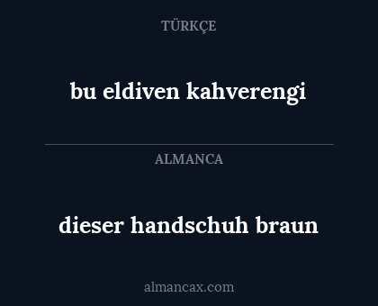 bu eldiven kahverengi - dieser handschuh braun
